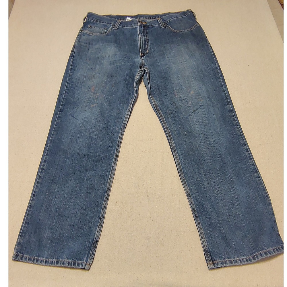 Carhartt Relaxed Fit Straight Leg Jeans Mens 38x30 Blue Denim Work Pants N